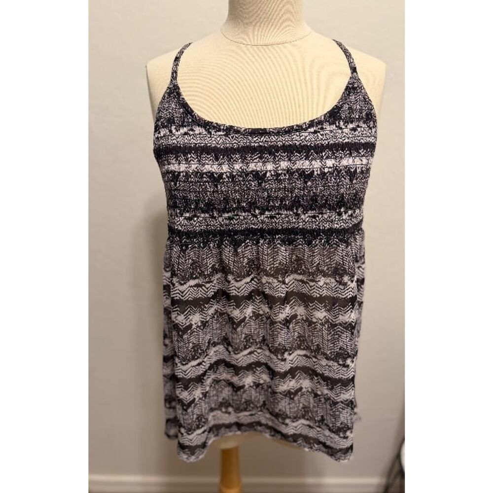 Smocked top flowy tank, size L